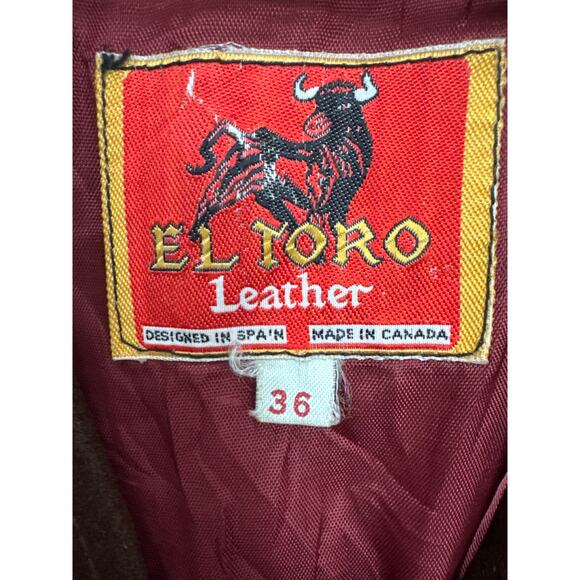 Vintage EL TORO leather Suede buckle closing brown long vest medium - Picture 8 of 12
